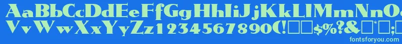 TatiodisplaysskRegular Font – Green Fonts on Blue Background