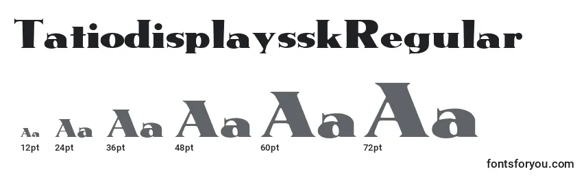 Размеры шрифта TatiodisplaysskRegular