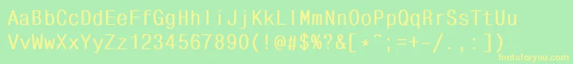 Monocon2 Font – Yellow Fonts on Green Background