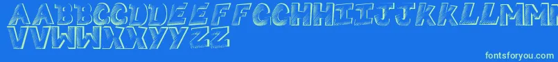 Sketchycomic Font – Green Fonts on Blue Background