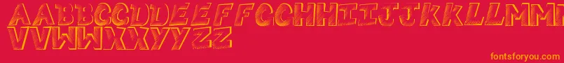 Sketchycomic Font – Orange Fonts on Red Background