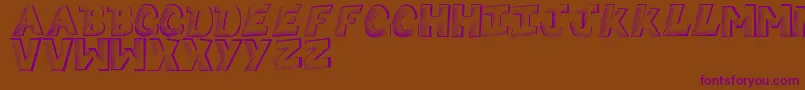 Sketchycomic-Schriftart – Violette Schriften auf braunem Hintergrund