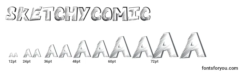 Размеры шрифта Sketchycomic