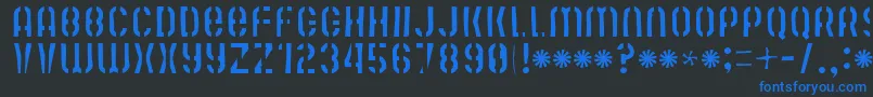 Mutefruitskimpykrash Font – Blue Fonts on Black Background