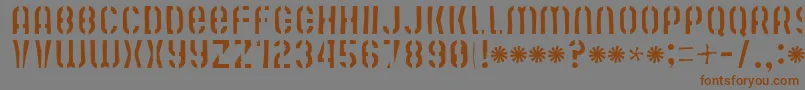 Mutefruitskimpykrash Font – Brown Fonts on Gray Background