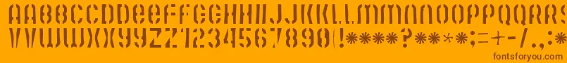 Mutefruitskimpykrash Font – Brown Fonts on Orange Background