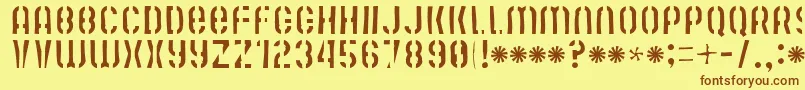 Mutefruitskimpykrash Font – Brown Fonts on Yellow Background