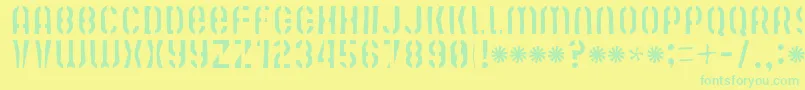 Mutefruitskimpykrash Font – Green Fonts on Yellow Background