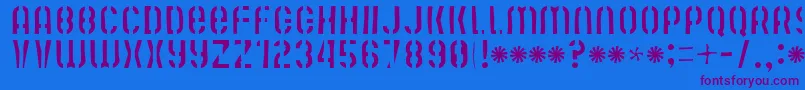 Mutefruitskimpykrash Font – Purple Fonts on Blue Background