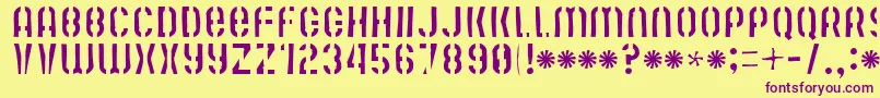 Mutefruitskimpykrash Font – Purple Fonts on Yellow Background