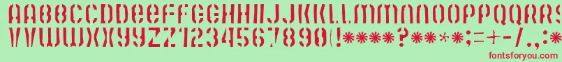 Mutefruitskimpykrash Font – Red Fonts on Green Background