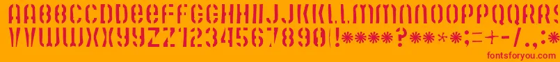 Mutefruitskimpykrash Font – Red Fonts on Orange Background