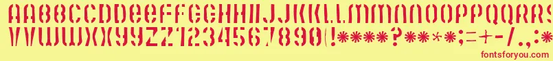 Mutefruitskimpykrash Font – Red Fonts on Yellow Background