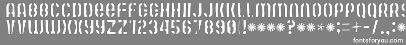 Mutefruitskimpykrash-Schriftart – Weiße Schriften auf grauem Hintergrund