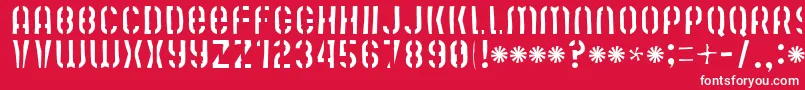 フォントMutefruitskimpykrash – 赤い背景に白い文字