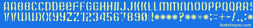 Mutefruitskimpykrash Font – Yellow Fonts on Blue Background