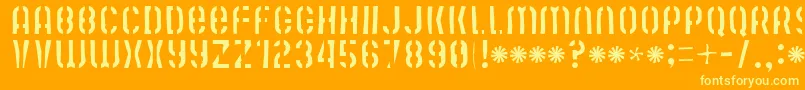 Mutefruitskimpykrash Font – Yellow Fonts on Orange Background