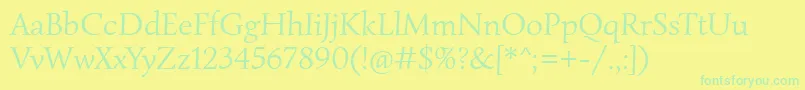 Czcionka SimonettaRegular – zielone czcionki na żółtym tle