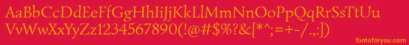 SimonettaRegular Font – Orange Fonts on Red Background