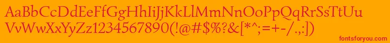 SimonettaRegular Font – Red Fonts on Orange Background