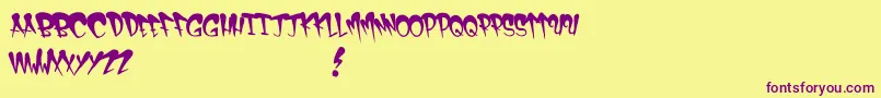 NyFat Font – Purple Fonts on Yellow Background