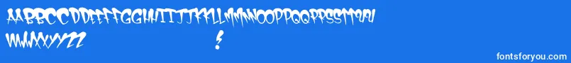NyFat Font – White Fonts on Blue Background