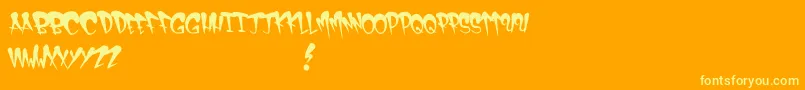 NyFat-Schriftart – Gelbe Schriften auf orangefarbenem Hintergrund