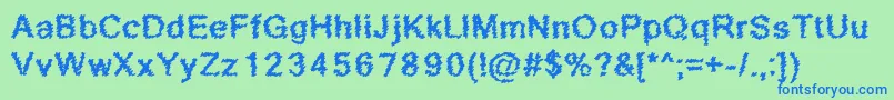 ScribbledRegular Font – Blue Fonts on Green Background