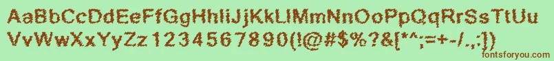 ScribbledRegular Font – Brown Fonts on Green Background