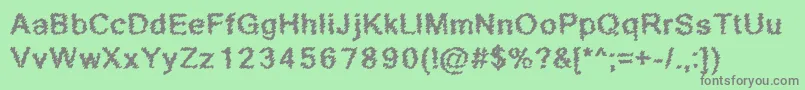 ScribbledRegular Font – Gray Fonts on Green Background