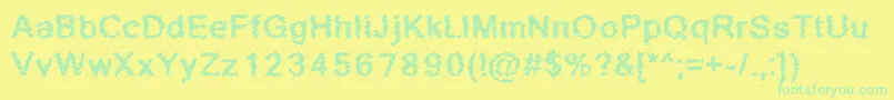 ScribbledRegular Font – Green Fonts on Yellow Background