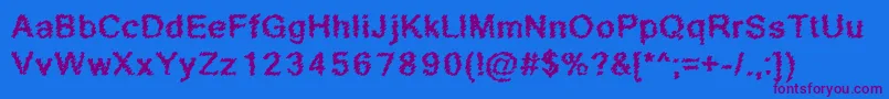 Czcionka ScribbledRegular – fioletowe czcionki na niebieskim tle