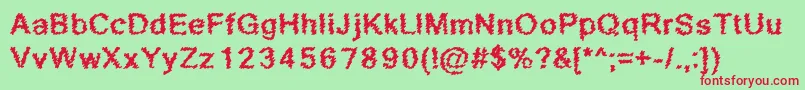 ScribbledRegular Font – Red Fonts on Green Background