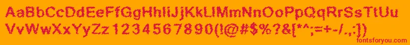 ScribbledRegular Font – Red Fonts on Orange Background