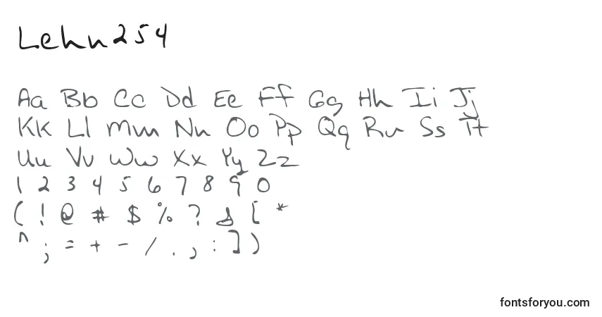 A fonte Lehn254 – alfabeto, números, caracteres especiais