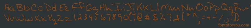 Lehn254-Schriftart – Braune Schriften auf schwarzem Hintergrund