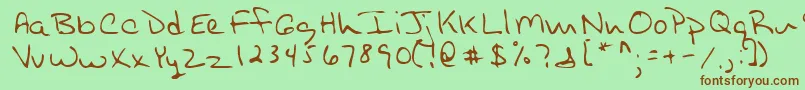 Lehn254 Font – Brown Fonts on Green Background