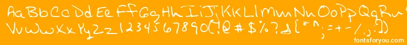Lehn254 Font – White Fonts on Orange Background