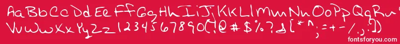 Lehn254 Font – White Fonts on Red Background