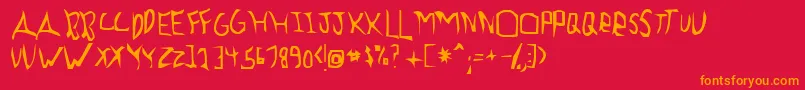 Previewa Font – Orange Fonts on Red Background