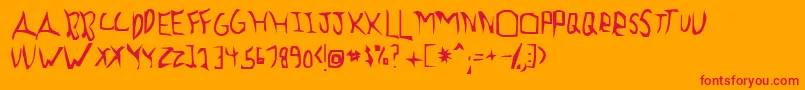 Previewa Font – Red Fonts on Orange Background