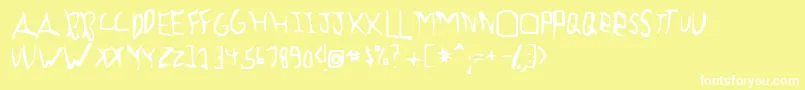 Шрифт Previewa – белые шрифты на жёлтом фоне