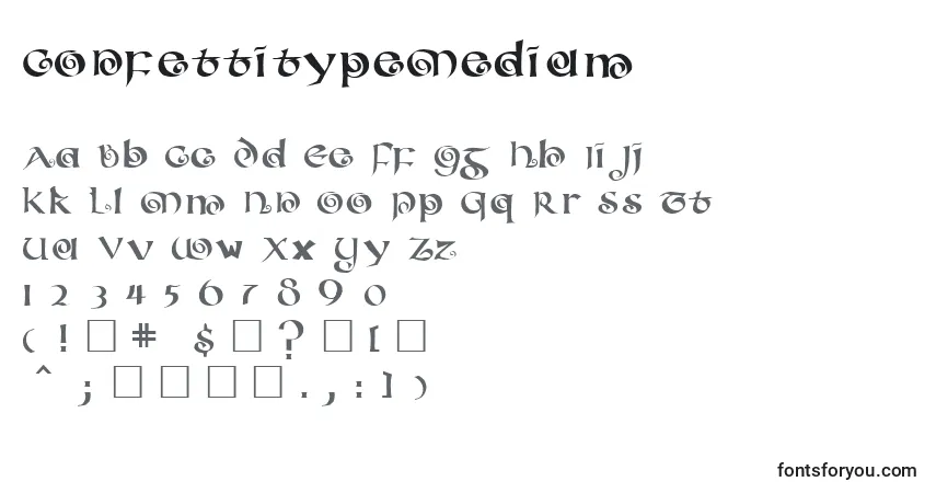 A fonte ConfettitypeMedium – alfabeto, números, caracteres especiais