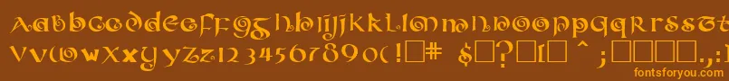 ConfettitypeMedium Font – Orange Fonts on Brown Background