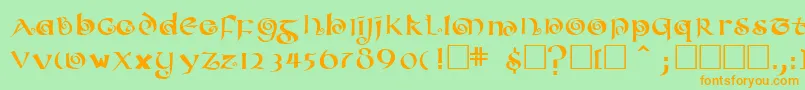 ConfettitypeMedium Font – Orange Fonts on Green Background