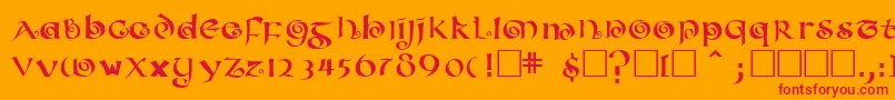 フォントConfettitypeMedium – オレンジの背景に赤い文字