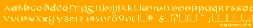 Шрифт ConfettitypeMedium – жёлтые шрифты на оранжевом фоне