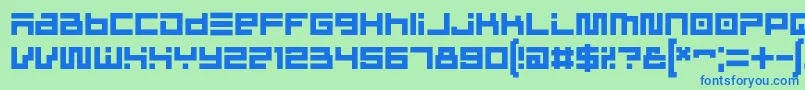 CinderblockRegular Font – Blue Fonts on Green Background