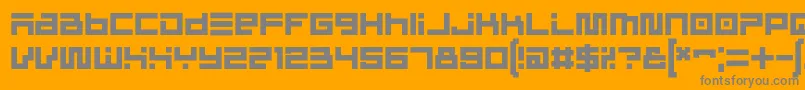 Weitere Informationen zur CinderblockRegular-Schriftart CinderblockRegular-Schriftart – Graue Schriften auf orangefarbenem Hintergrund