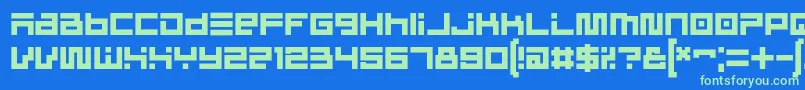 Шрифт CinderblockRegular – зелёные шрифты на синем фоне